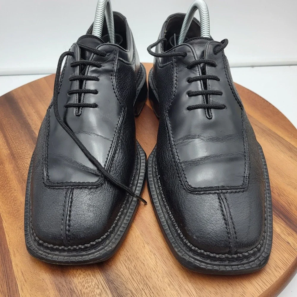 Mezlan Cappella Oxford Dress Shoes Mens Size 8 Black Leather‎ Split Toe Spain